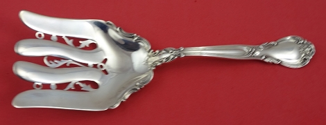 Asparagus Fork 4-tine w/ pierced scrollwork w/ applied lacing 8 7/8